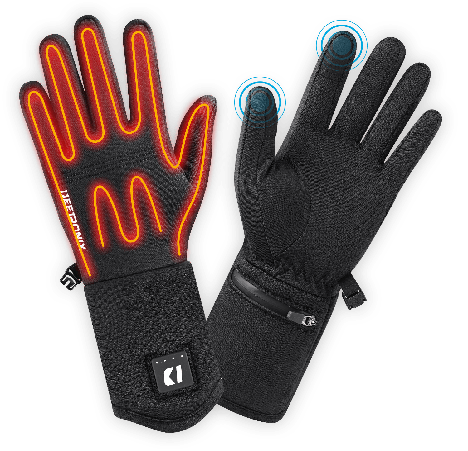 Deetronix-handschoenen dunne verwarmde handschoenen